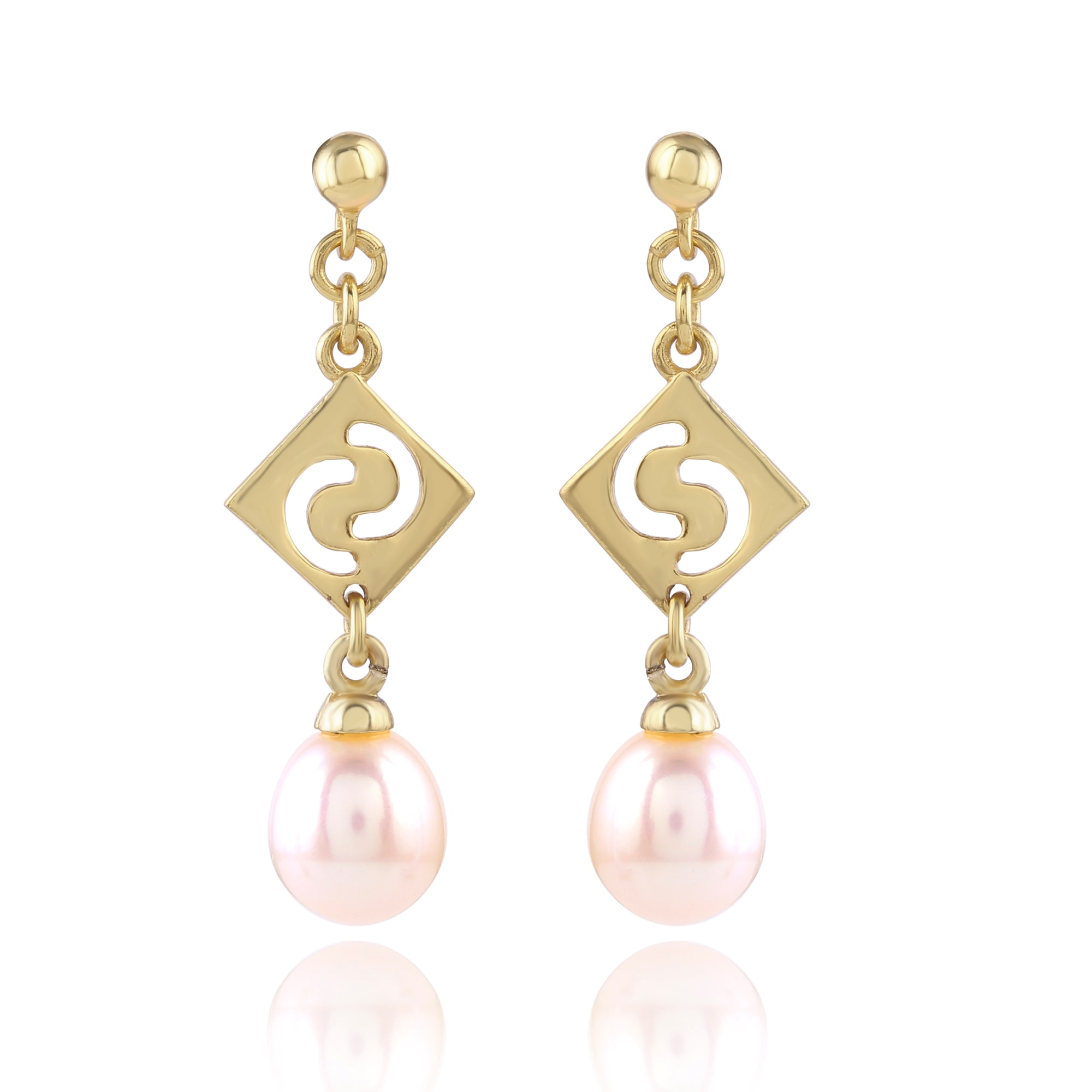 

KRISHNA PEARLS Golden Drop Earring For Women