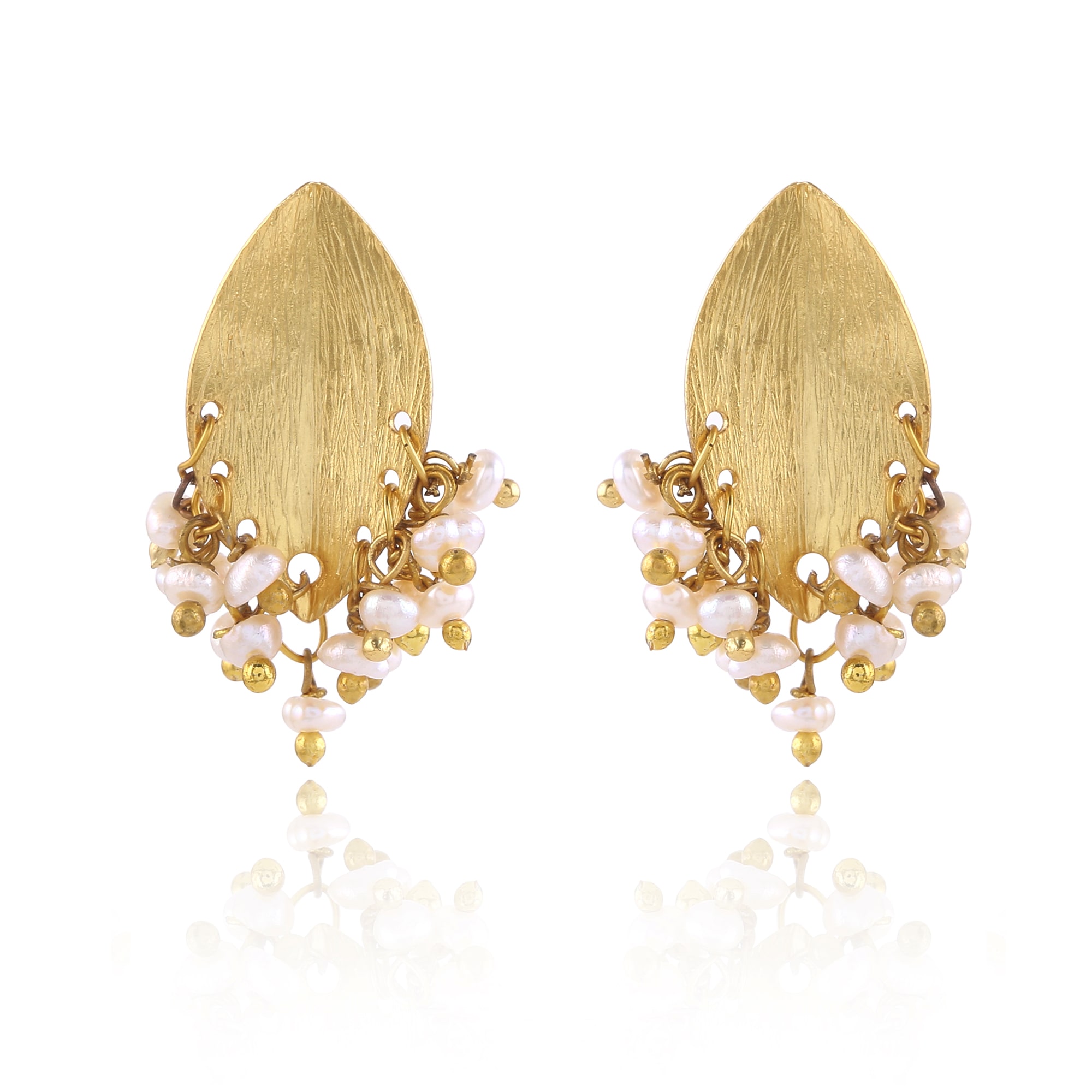 

KRISHNA PEARLS Golden Drop Earring For Women
