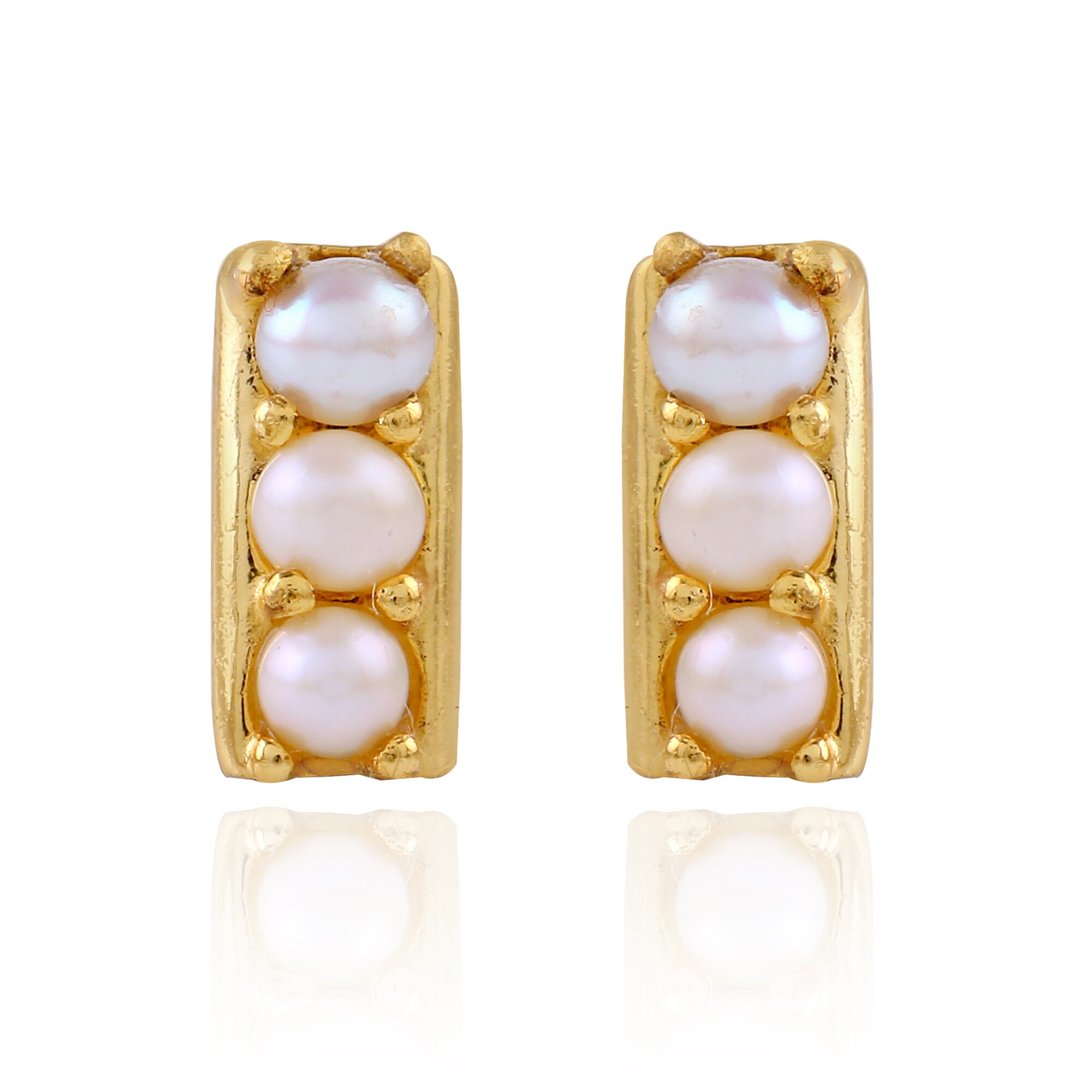 

KRISHNA PEARLS Golden Stud For Women