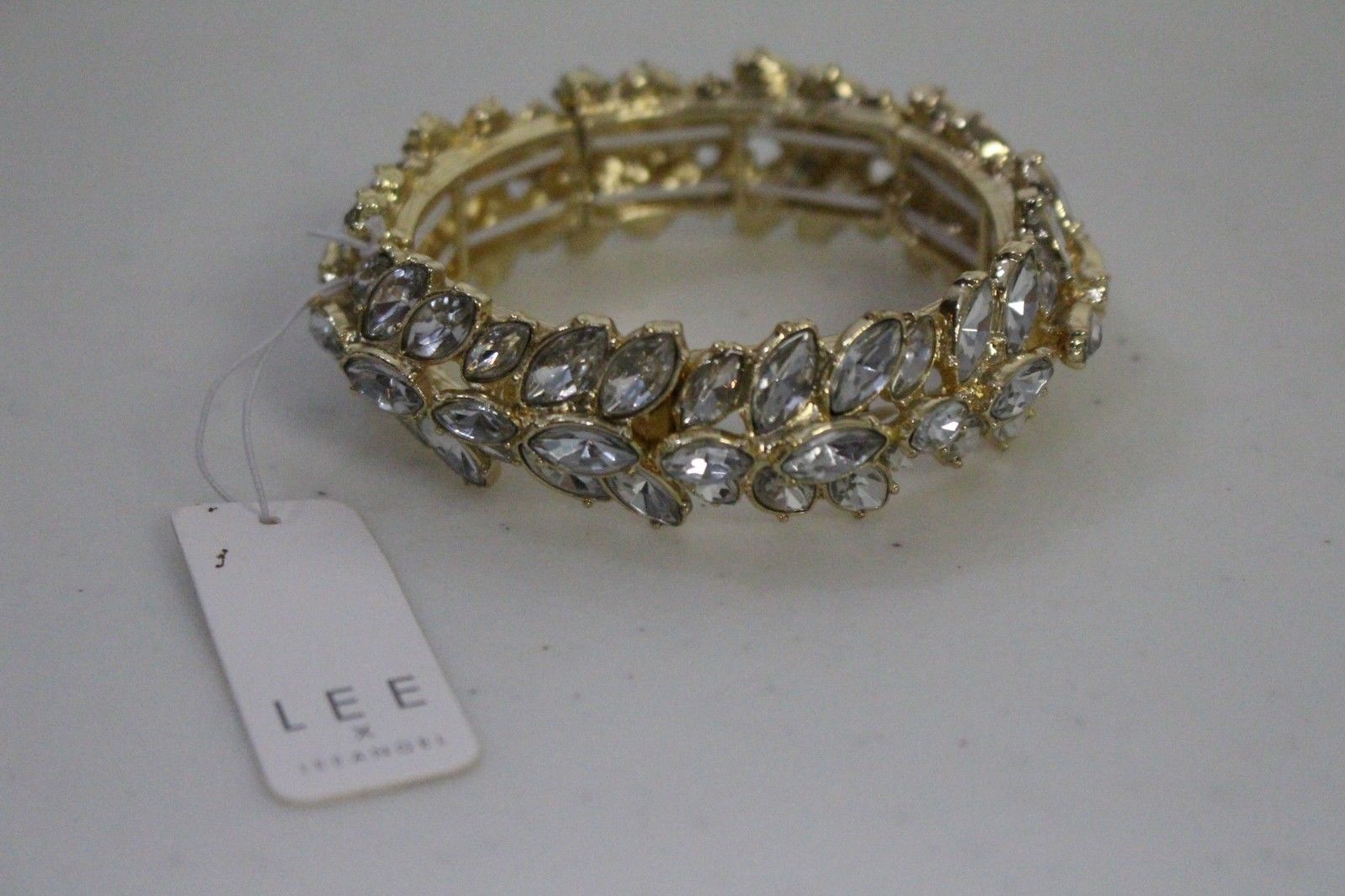 

Lee by Lee Angel NEIMAN MARCUS Brilliant gold Crystal Bracelet NWT 150