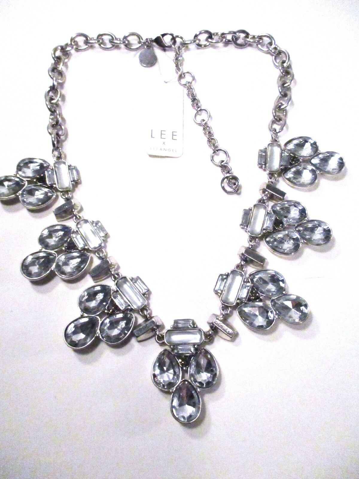

Lee by Lee Angel Women s Trio Crystal Fan Statement Necklace NWT 159