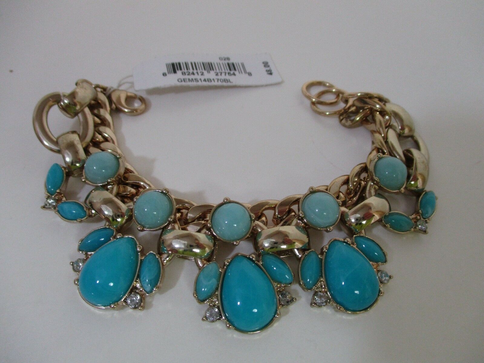

Lee By Lee Angel Capri Cabochon Link Bracelet NWT 48 TURQUOISE