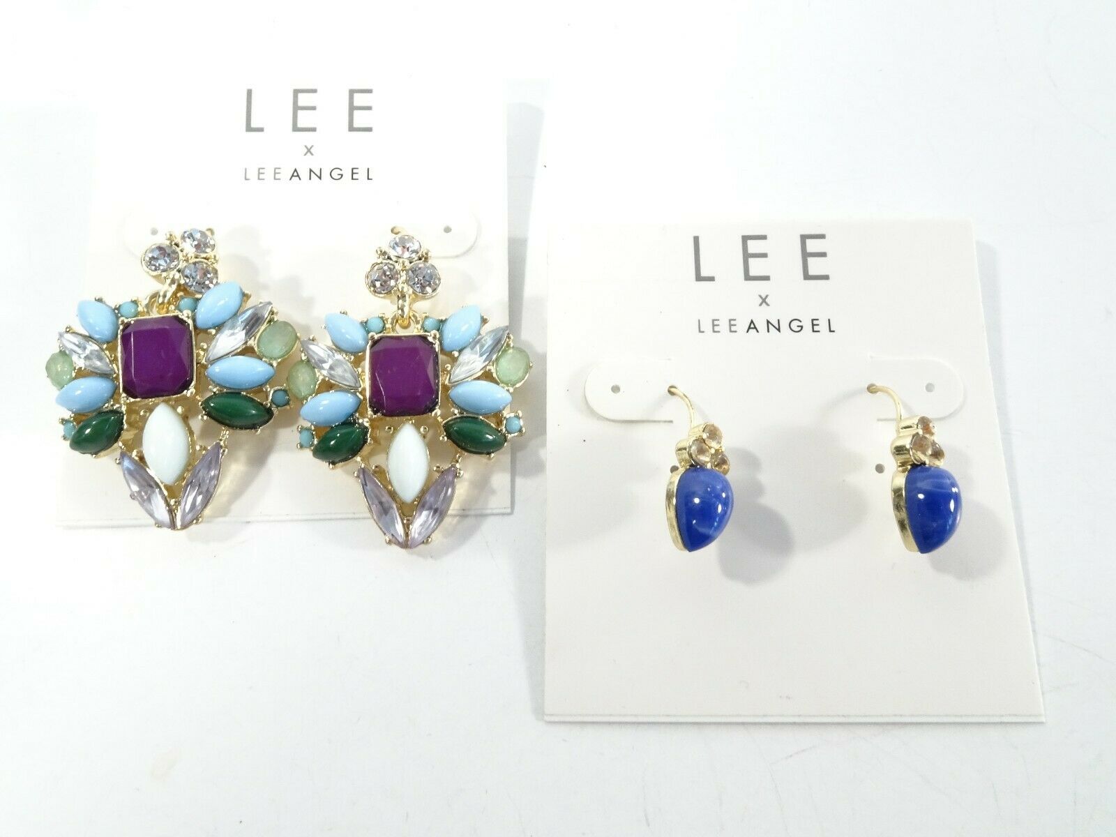 

LEE by Lee Angel Kaleidoscope Crystal Drop Earrings NWT 70 Navy Drop Earrings