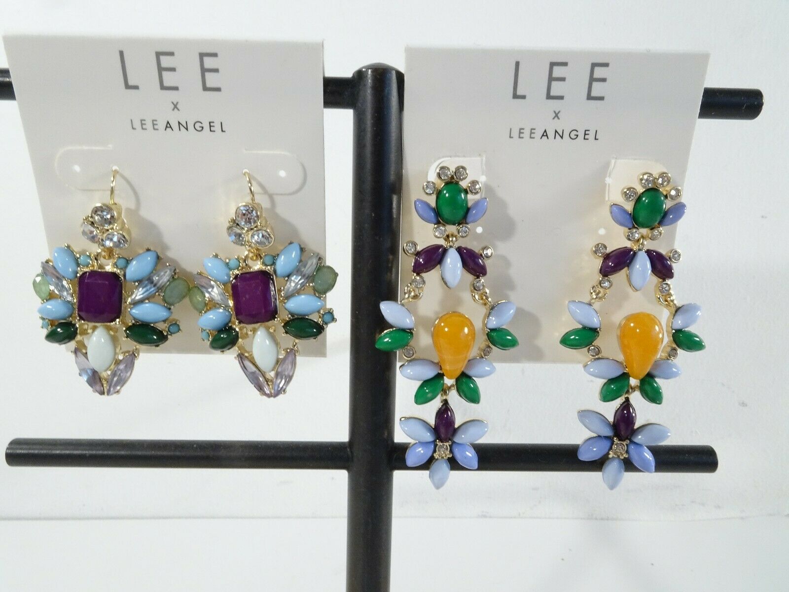 

LEE by Lee Angel Kaleidoscope Crystal Drop Earrings NWT 70 Cabochon Earrings Set