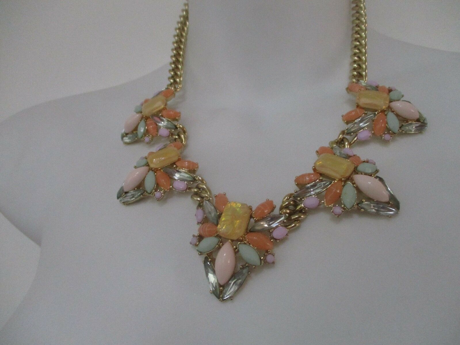 

Lee By Lee Angel Mixed Crystal Ornate Statement Necklace NWT 138 Nordstrom OPAL