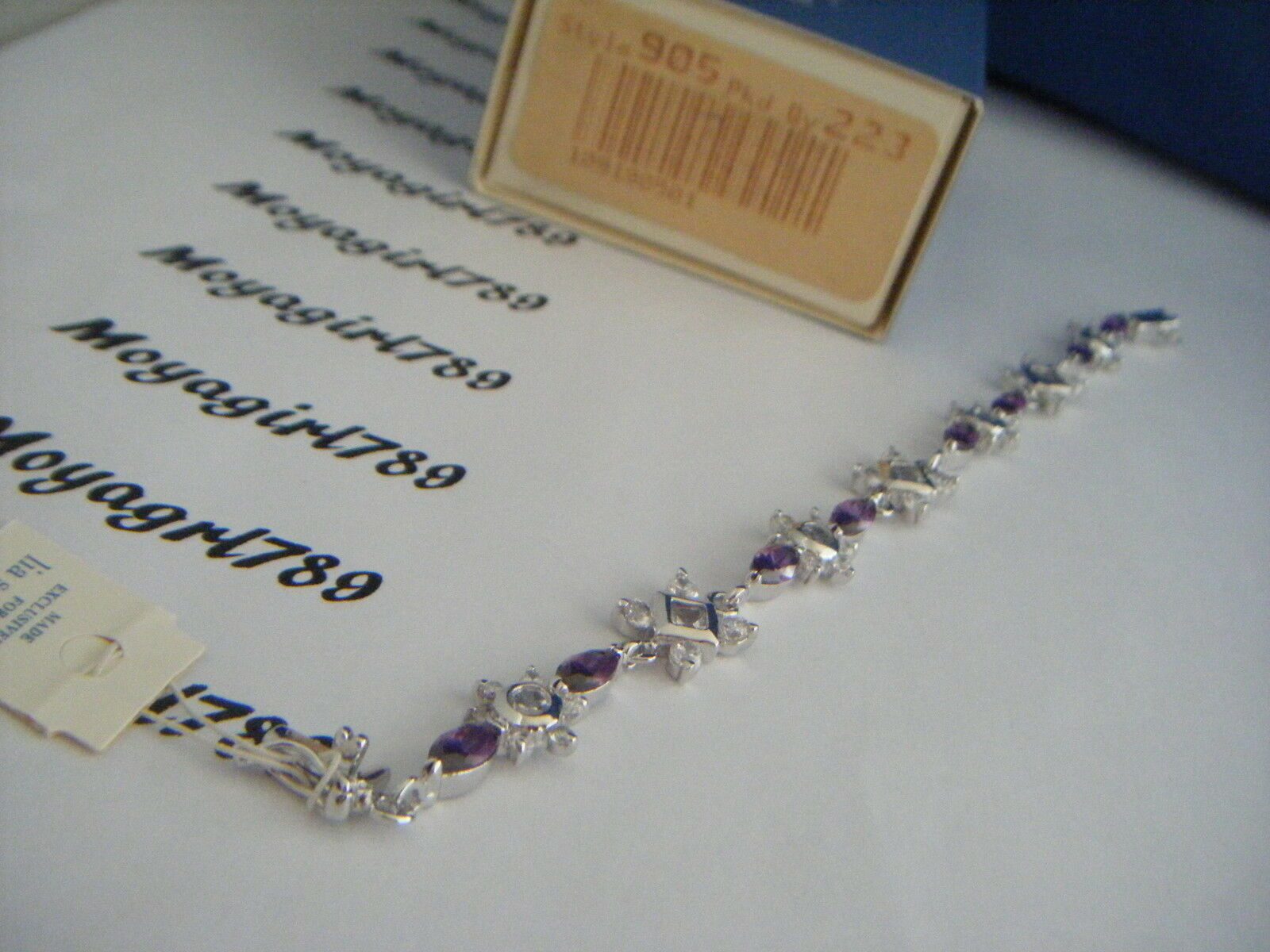 

Lia Sophia Amethyst CZ 6 3 4 Bracelet NIB