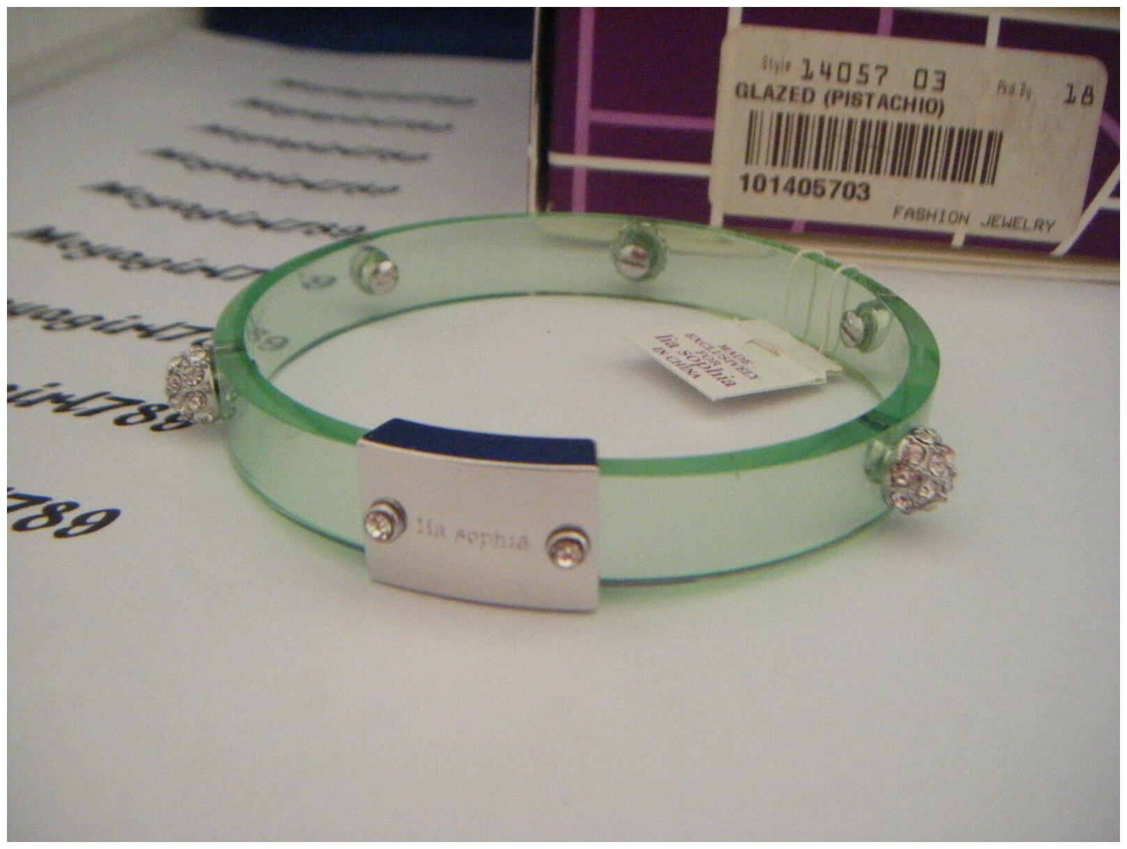 

Lia Sophia Glazed Pistachio Small Bangle Bracelet RV 78 NIB