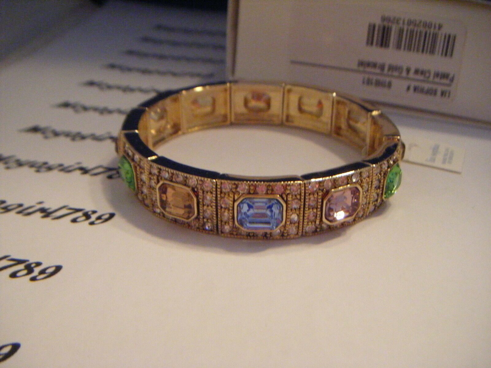

Lia Sophia Pastel Clear Gold Stretch Bracelet NIB