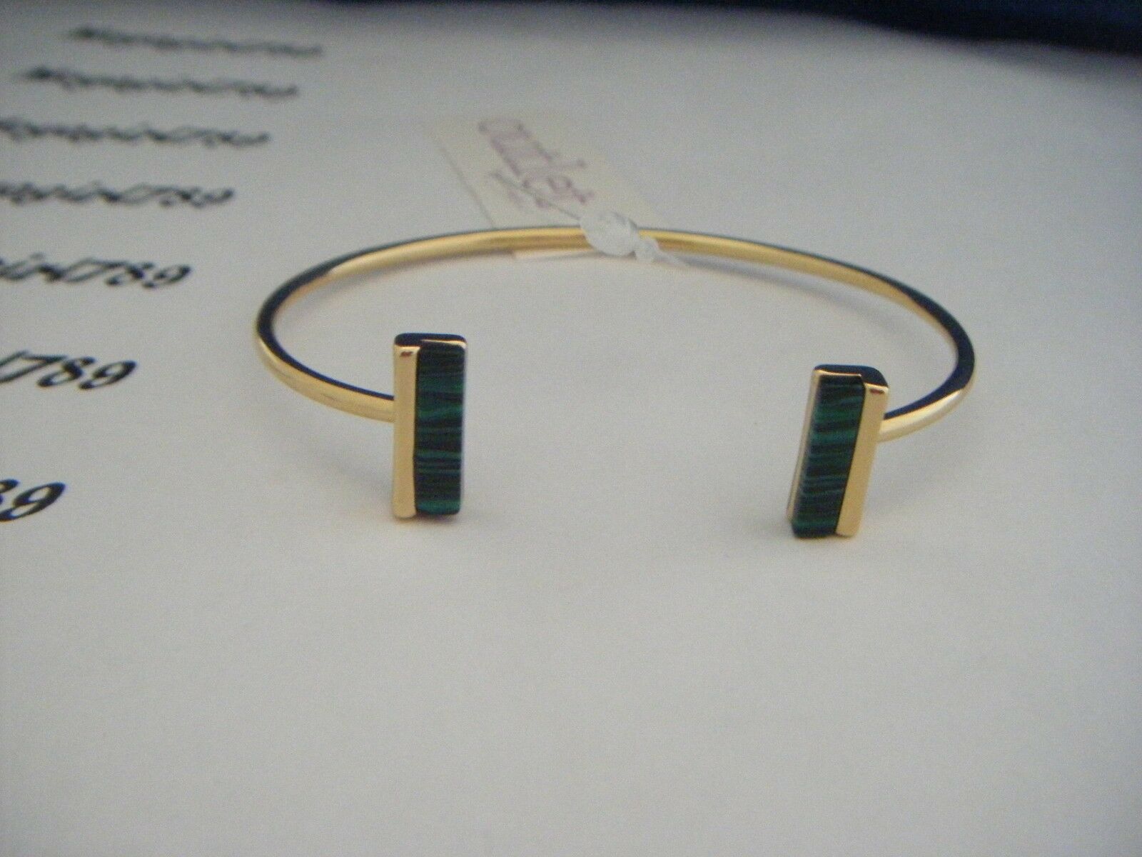 

Lia Sophia Two Pillars Gold Tone with Green Stones