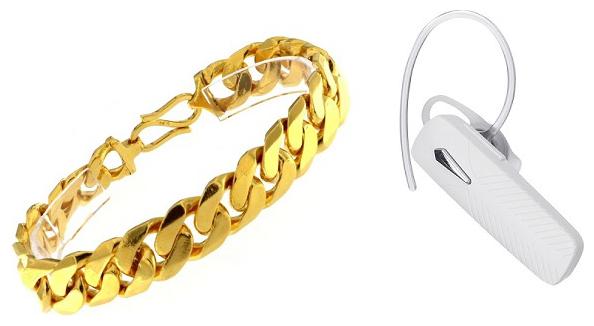 

GOLDEN BRACELET WITH FREE BLUETOOTH W MONO HEADSET WITH MIC