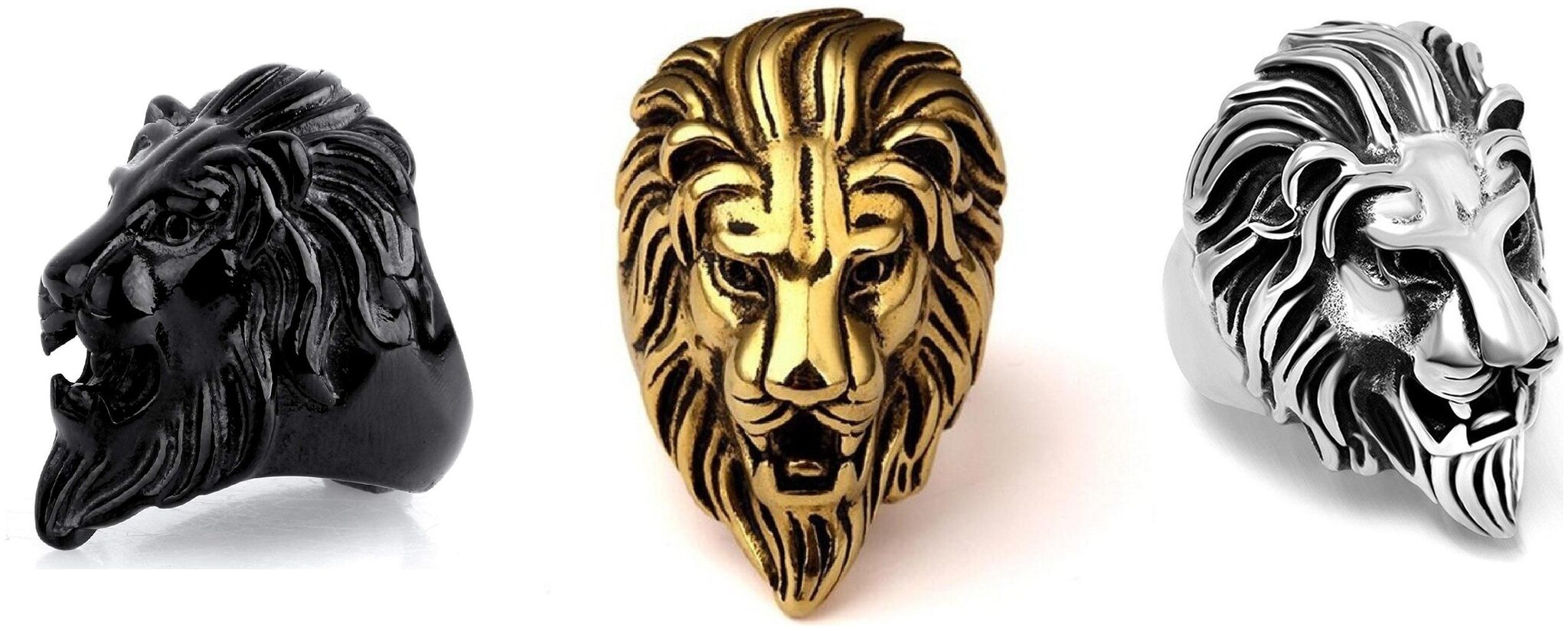 

Lion Rings Best Quality (3 Pc Multicolor)