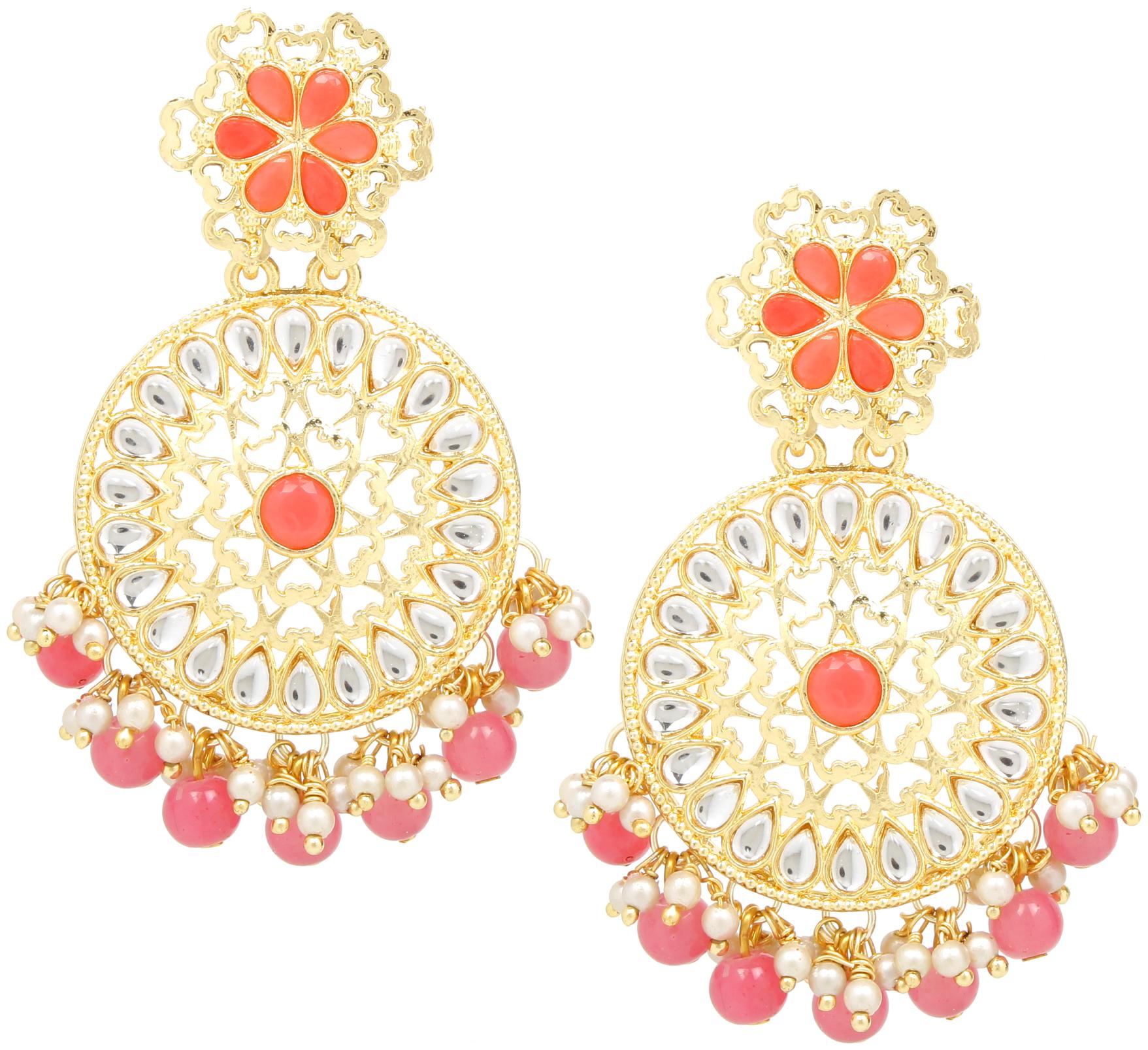 

LIVE EVIL Antique Stylish Oxidized Pink Earring for Women and Girls