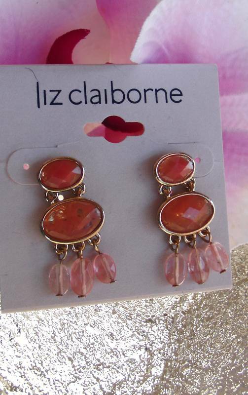 

Liz Claiborne Goldtone Pastel Pierced Earrings 1 1 4 New