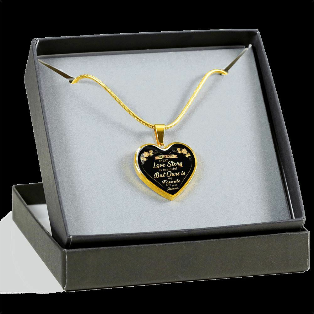 

Love Birthday Gifts For Wifes - To My Wife Heart Pendant Necklace Chain Husband