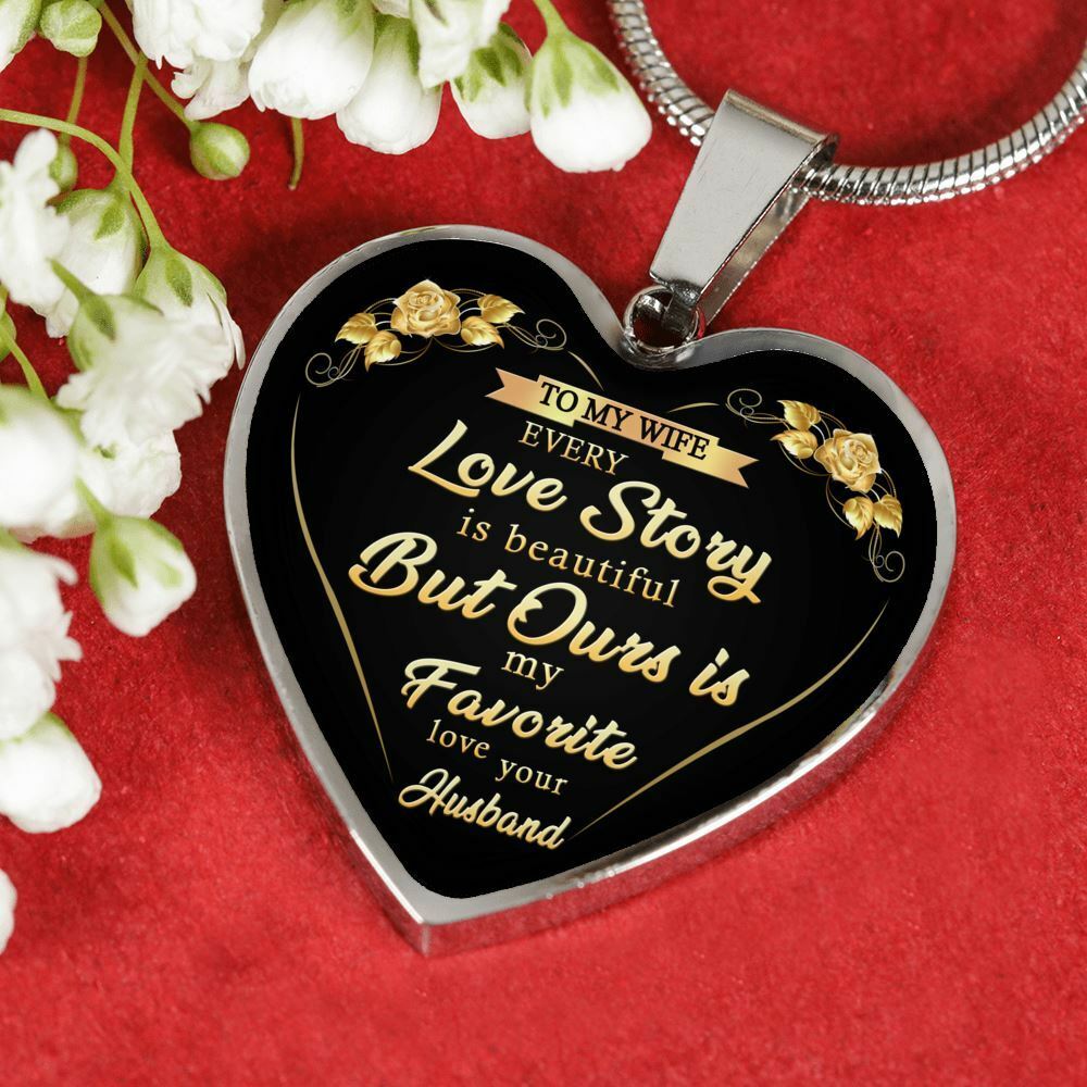 

Love Birthday Gifts For Wifes - To My Wife Heart Pendant Necklace Chain Husband