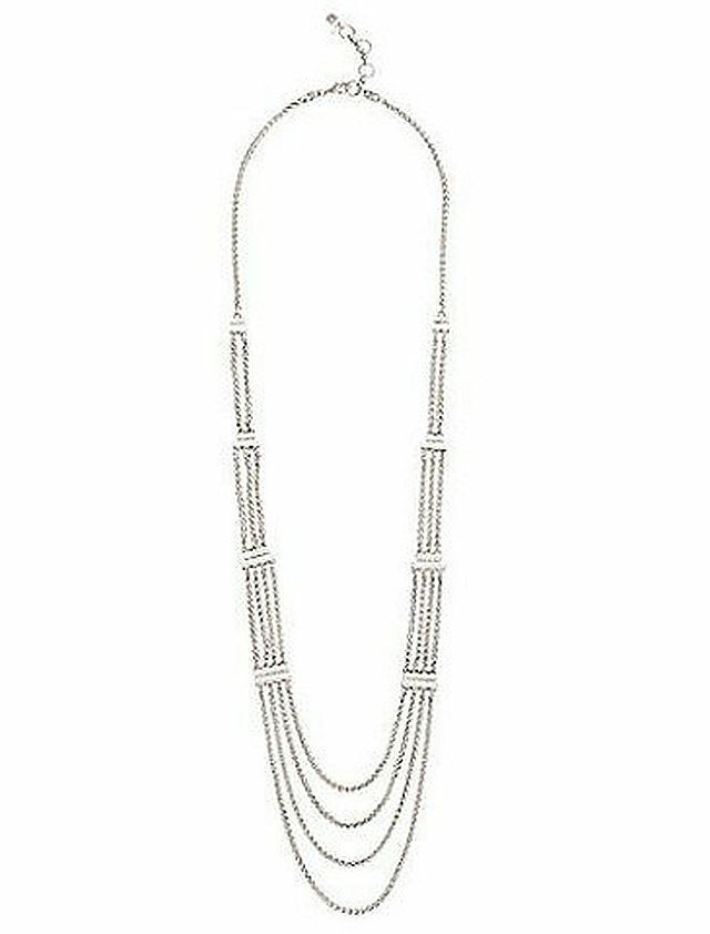 

Lucky Brand Multi-chain Layer Silvertone Necklace Unique