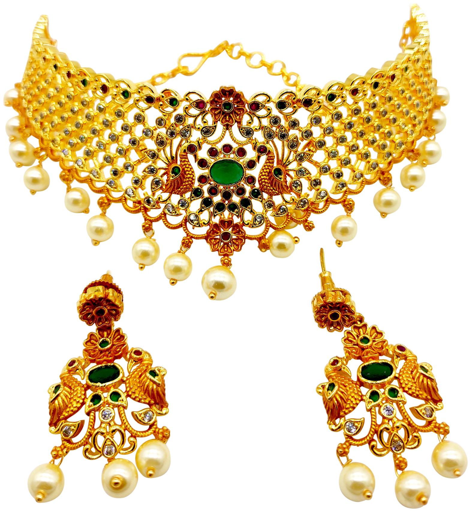 

Maha Gauri Gold Necklace Set For Women