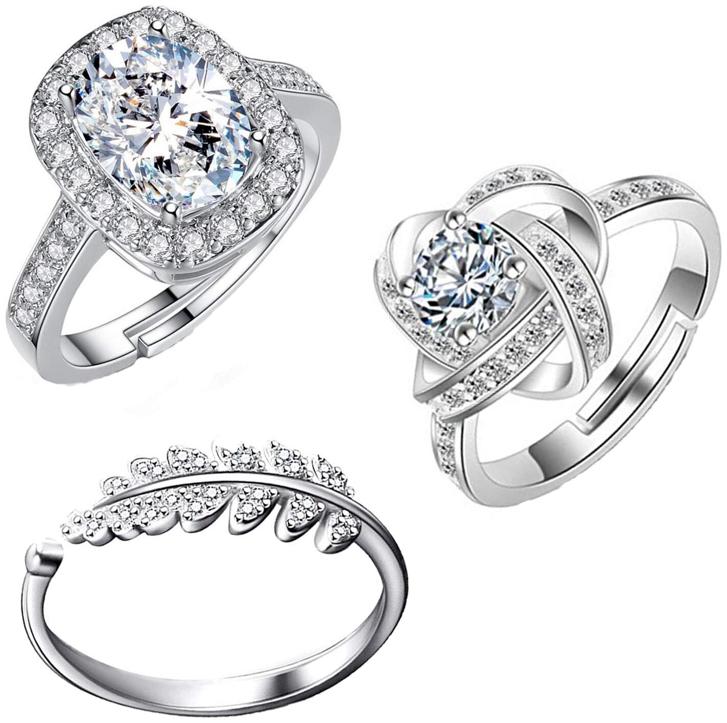 

Mahi 3 Pcs Combo of Stylish and Designer Adjustable Finger Rings For Women (CO1105158R)