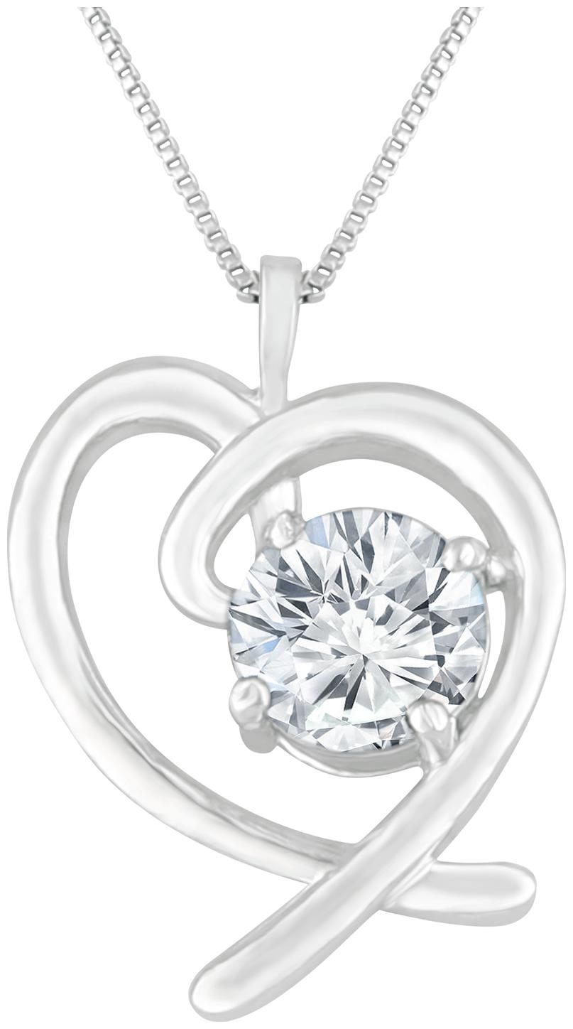 

Mahi 92 5 Sterling Silver Playful Heart Solitaire Swarovski Zirconia Pendant for girls and women PS3191048R