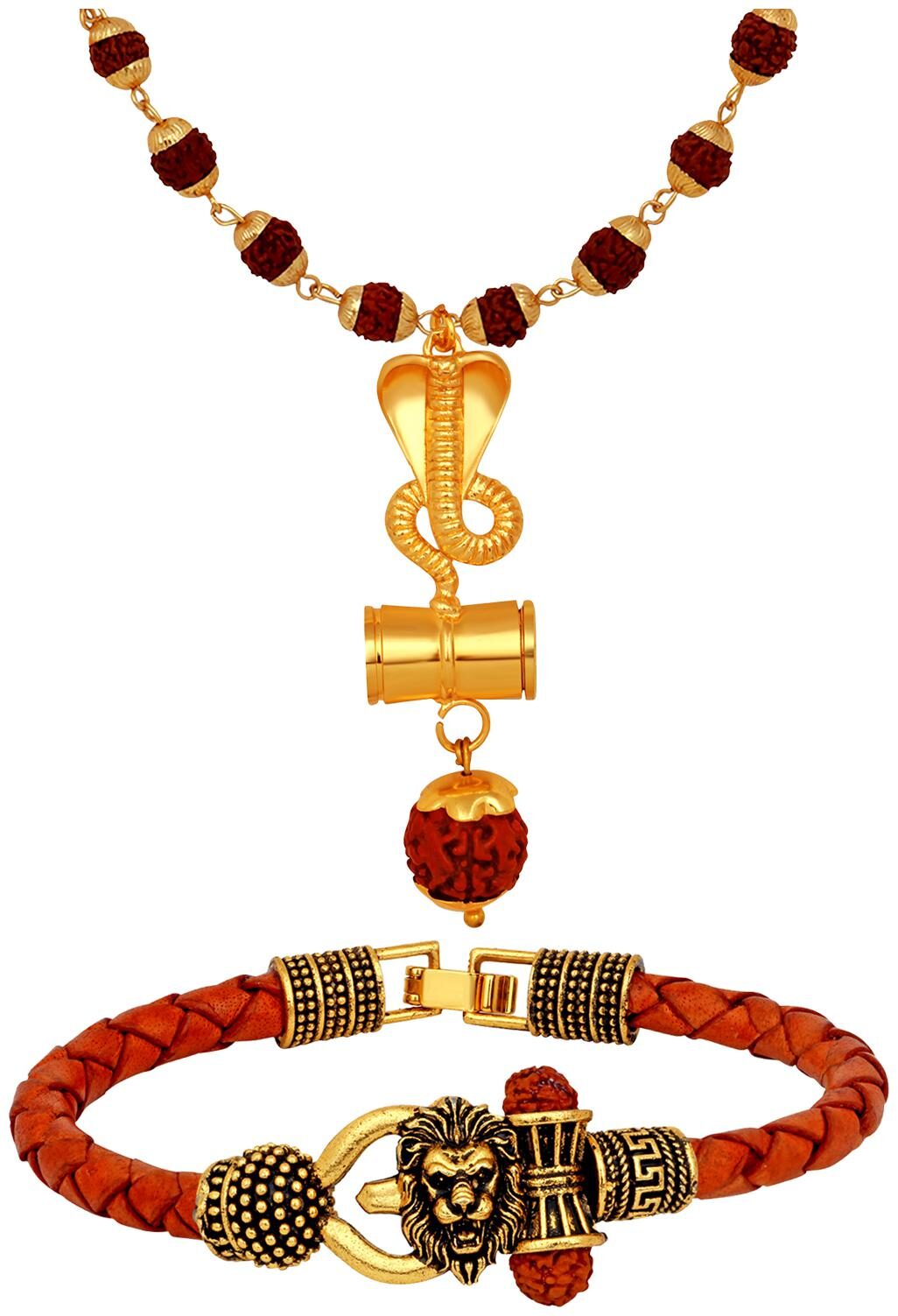 

Mahi Brown Gold-Plated Pendant For Men