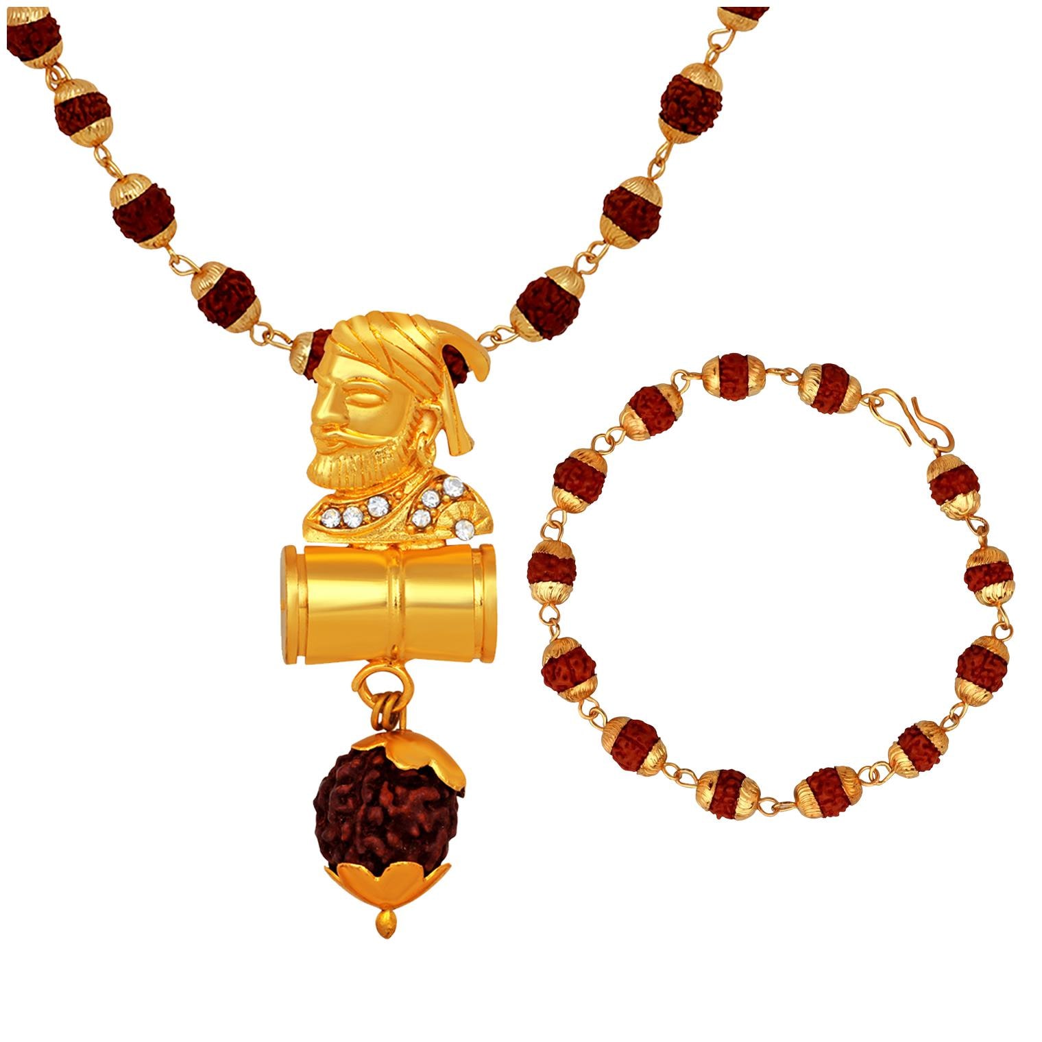 

Mahi Brown Gold-Plated Pendant For Men