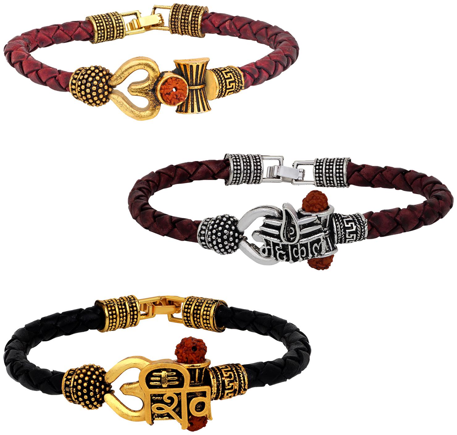 

Mahi Brown Gold-Plated Bracelet For Men