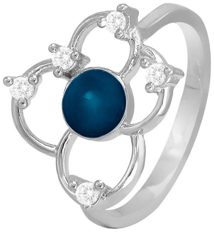

Mahi CZ Blue Flower Rhodium Plated Finger Ring for Women FR1193668RBlu14