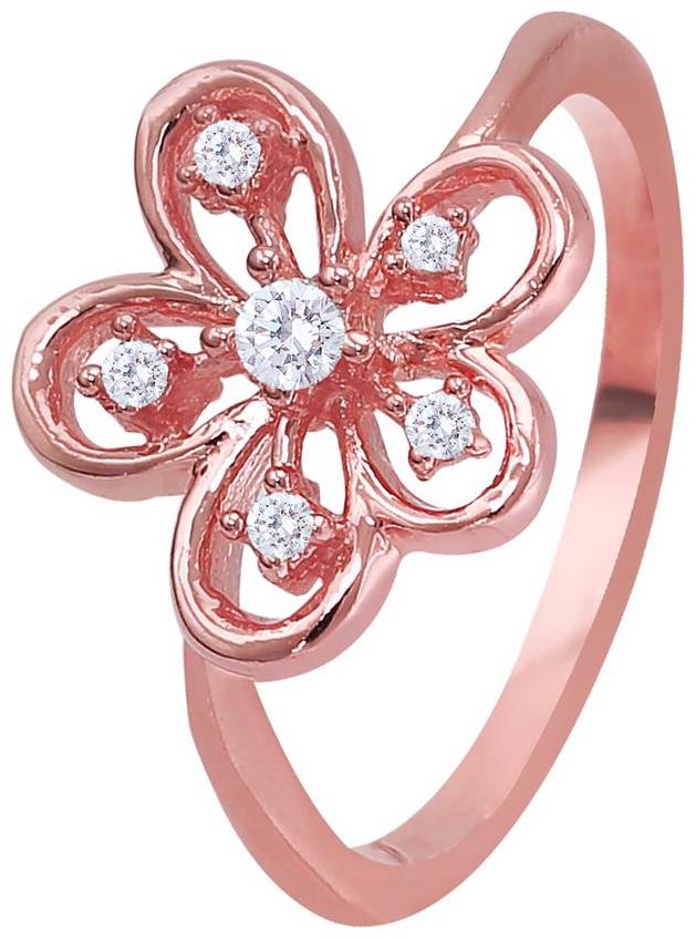 

Mahi CZ Floral Leaf Rosegold Plated Ring for Women FR1193676Z10