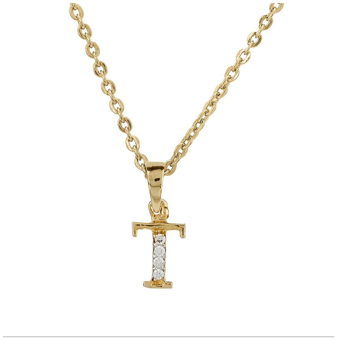 

Mahi CZ T Letter Gold Plated Pendant for Women PS1100170G