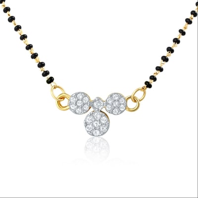 

Mahi Eita Collection Gold Pated White Crystal Mangalsutra Pendant - Ps1196001G