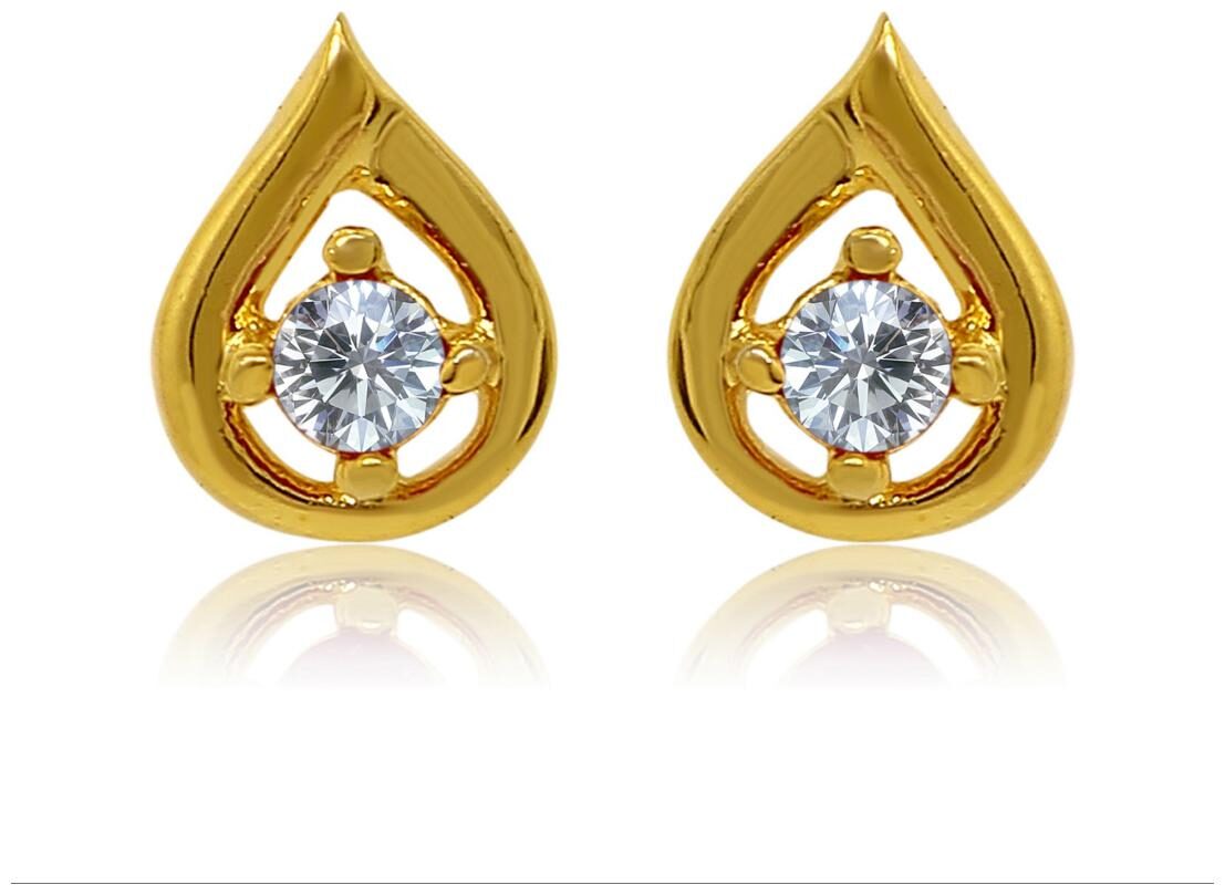 

Mahi Exa Collection CZ White Drop Gold Plated Stud Earrings for Women ER6012019GWhi