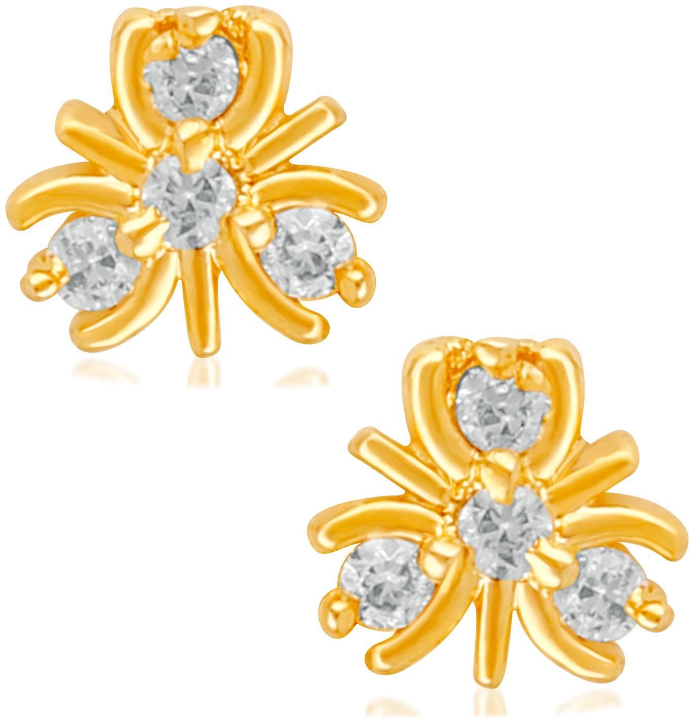 

Mahi Gold plated Festive Jewelry Gleaming CZ Stud Earrings for girls and women ER1109495G