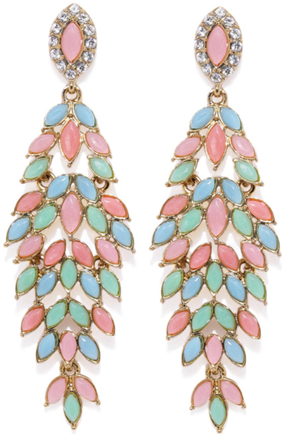 

Mahi Gold plated Festive Jewelry Beautiful multicolour crystals dangler earrings for girls and women ER1109556G