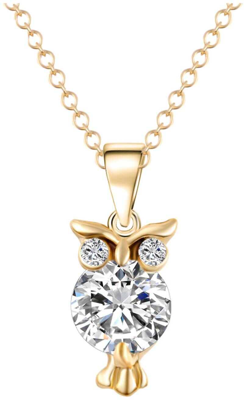

Mahi Gold plated Festive Jewelry Valentine Gift Hooting Nocturnal Owl Pendant with Crystals for women PS1101653G