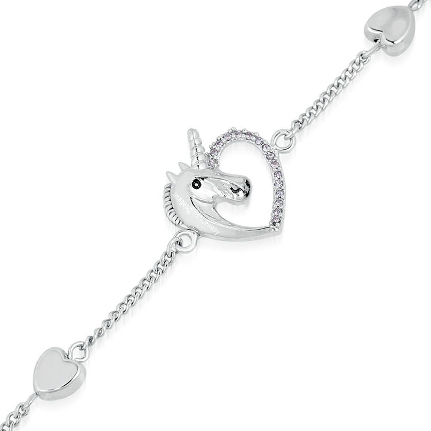 

Mahi Valentines Special Jewelry Heart Love Innocent Unicorn Bracelet with Crystal Stones for Girls and Women BR1100372R