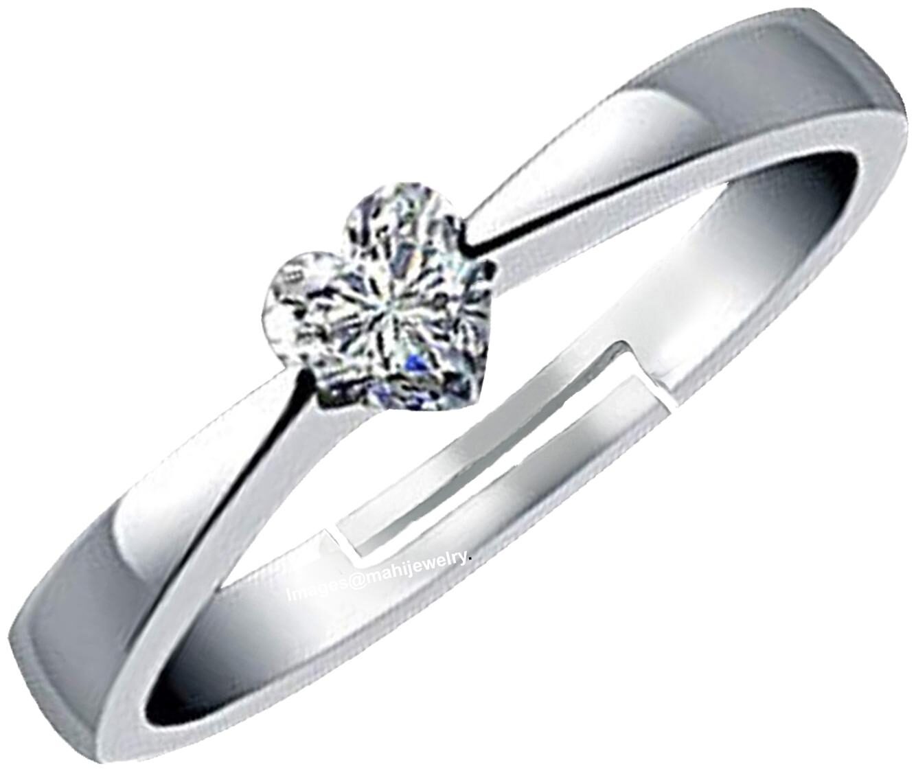 

Mahi Royal Heart Designer Crystal Adjustable Finger Ring for Women and Girls (FR1103091R)