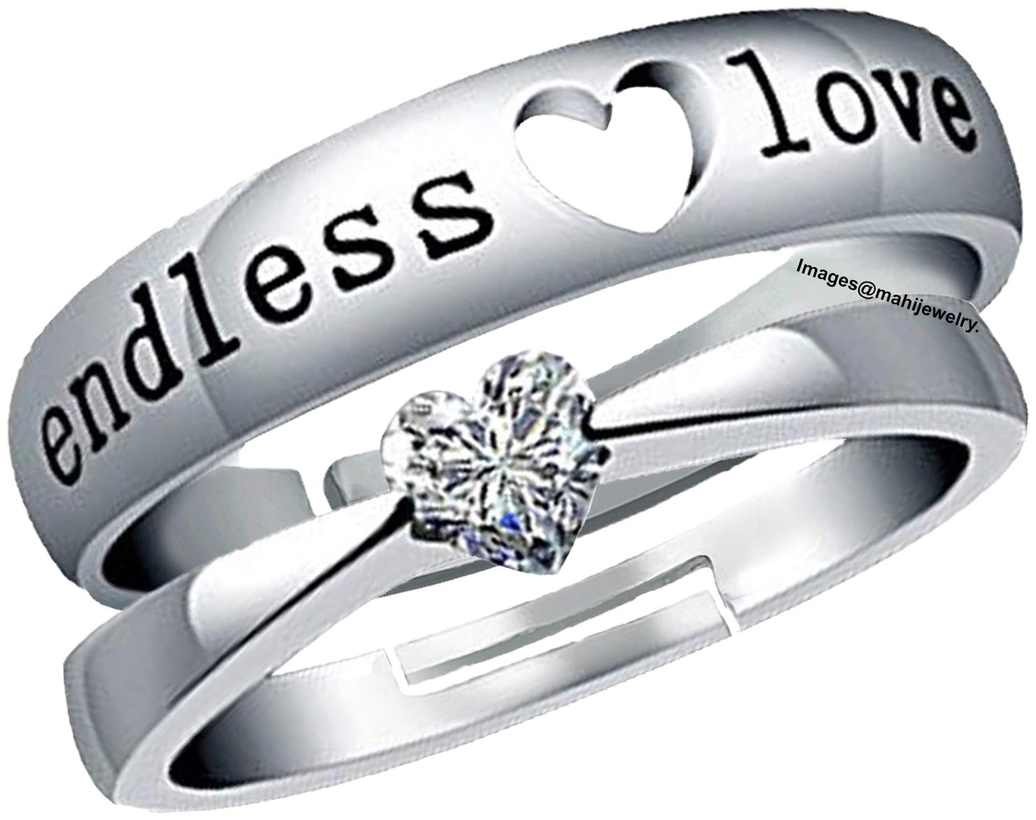 

Mahi Solitaire Endless Love Heart Proposal Adjustable Couple Ring for Men and Women (FRCO1103092R)