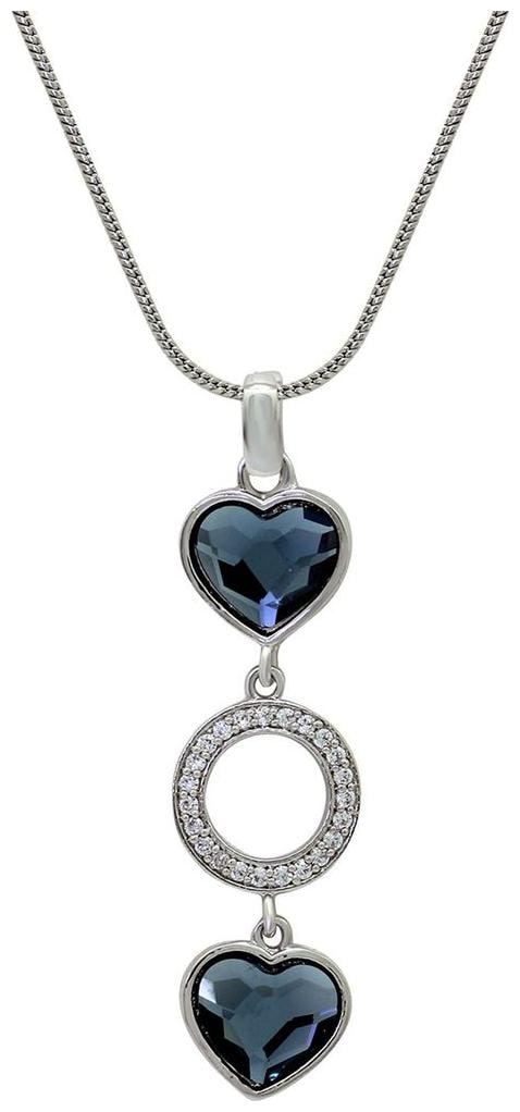 

Mahi Valentine Gift Rhodium Plated Lovely Hearts Layer Pendant with Swarovski Crystal for Women PS1194146R