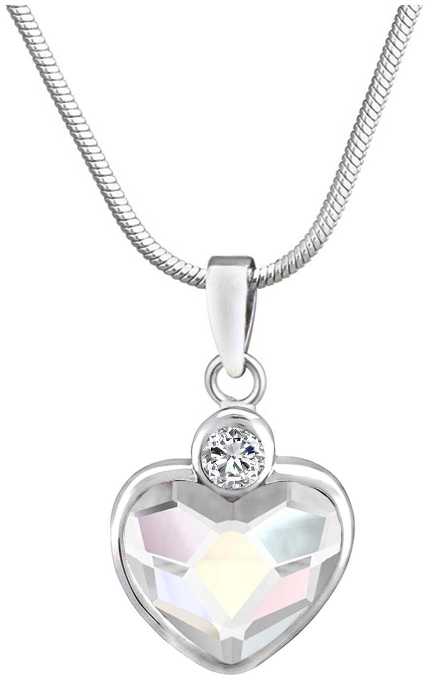 

Mahi Valentine Gift White AB Heart Pendant Made with Swarovski Crystals for Women PS1194109RWAb