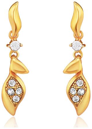 Oviya Gold plated Leafy Earrings with Crystals for Women ER2193188G