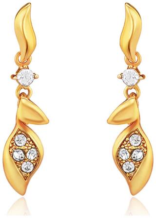 Oviya Gold plated Leafy Earrings with Crystals for Women ER2193188G