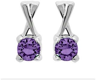 Mahi Festive Jewelry With Swarovski Elements Violet Elegant Cross Rhodium Plated Earring for Women ER1194140RVio
