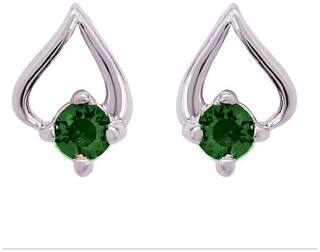 Mahi Festive Jewelry With Swarovski Elements Green Drop Paisley Rhodium Plated Earring for Women ER1194138RGre