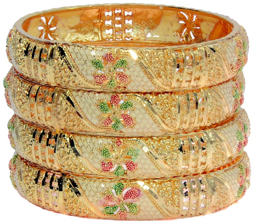 

Mansiyaorange Original Look Gram Gold Bangles For Women