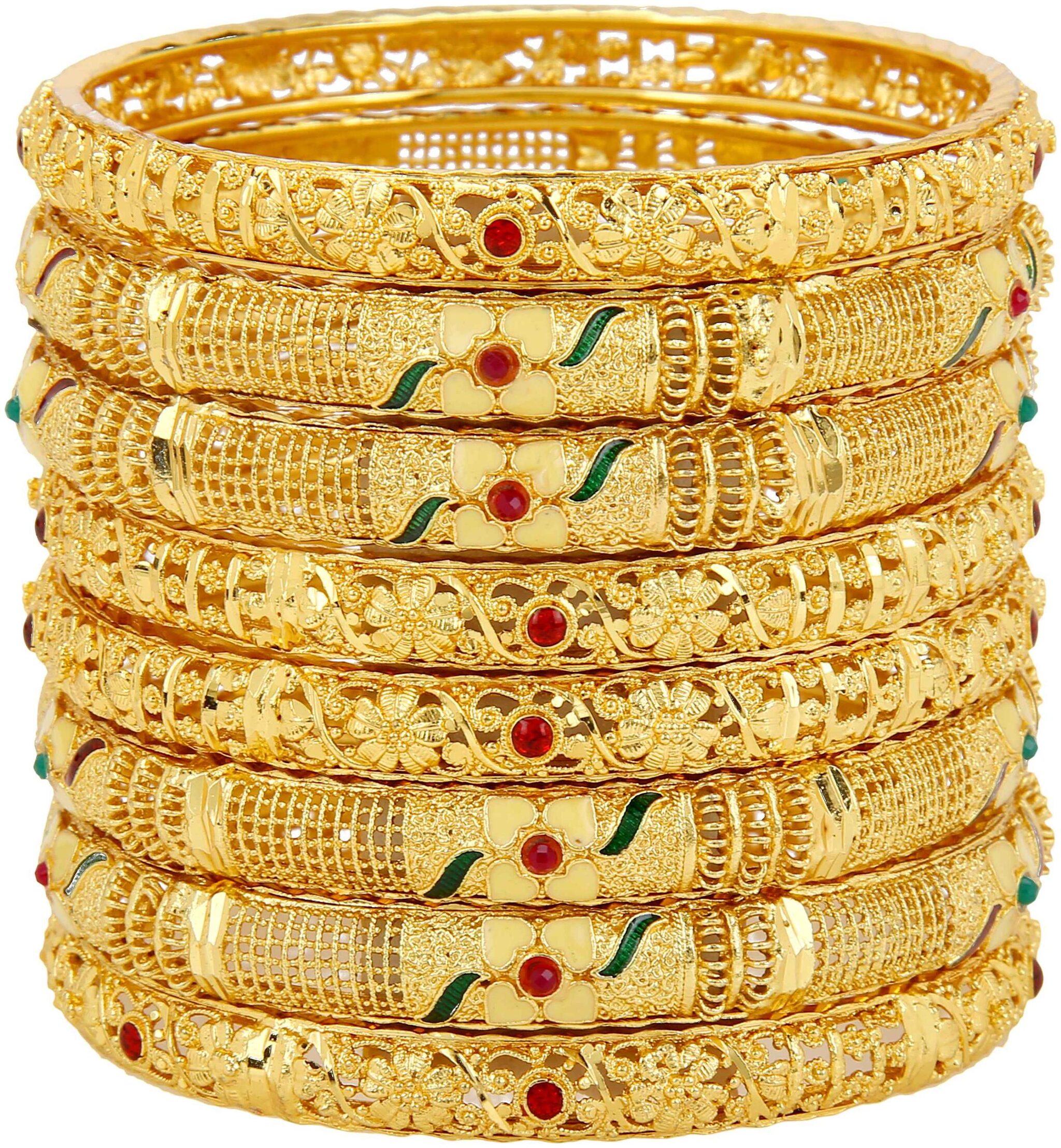 

Mansiyaorange Traditional One Gram Original Look Hand Work Bangles For Women