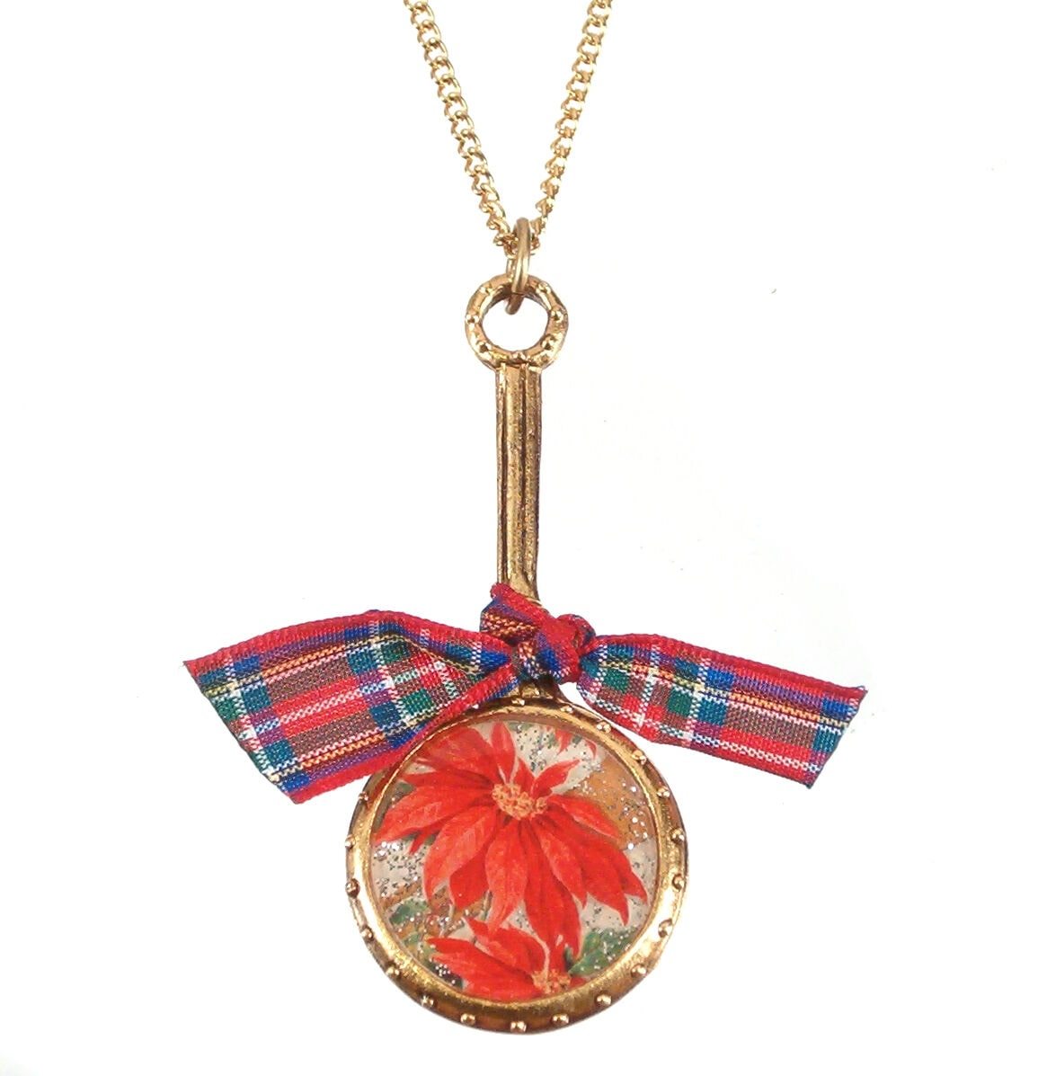 

Maximal Art Necklace Christmas Poinsettia Gold New John Wind Jewelry