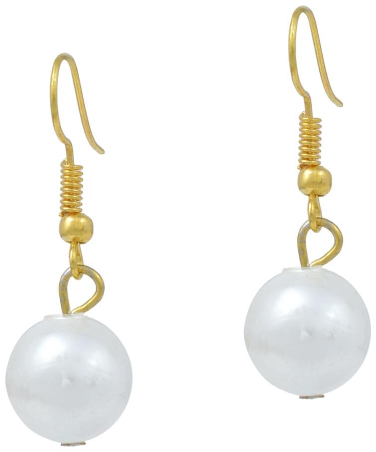 

Memoir Basra White Look Resin Pearl Hoopwire Earrings For Women