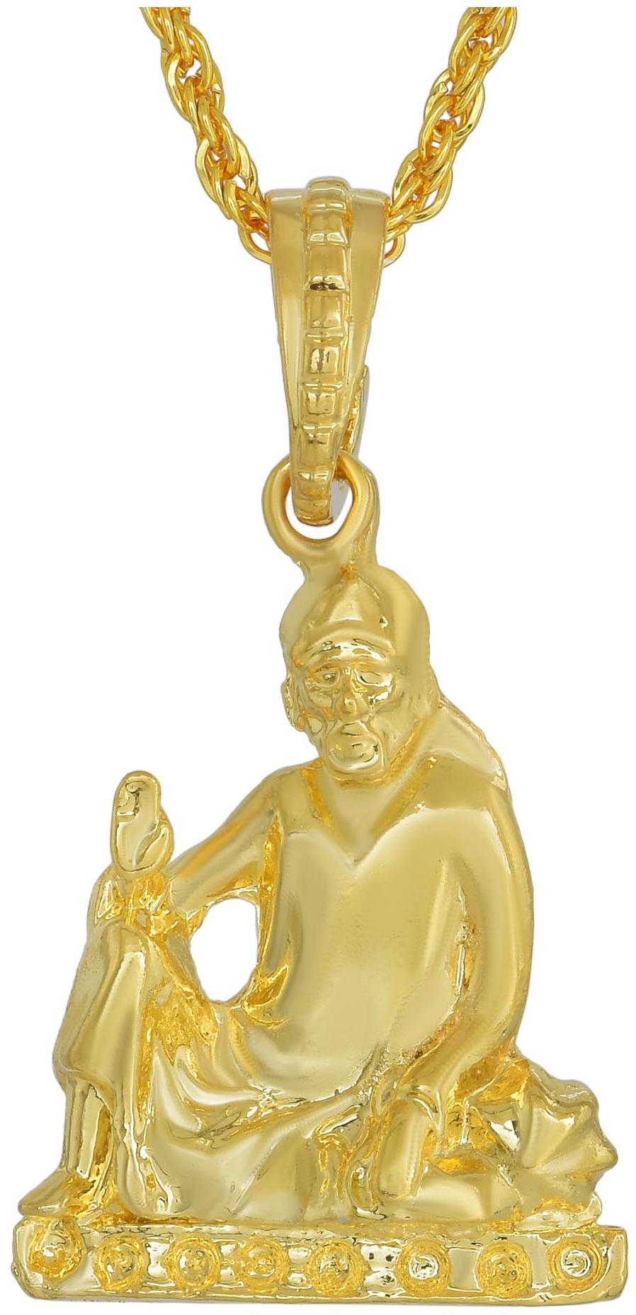 

Memoir Brass Gold Plated Shirdi Sai Baba Pendant Men Women