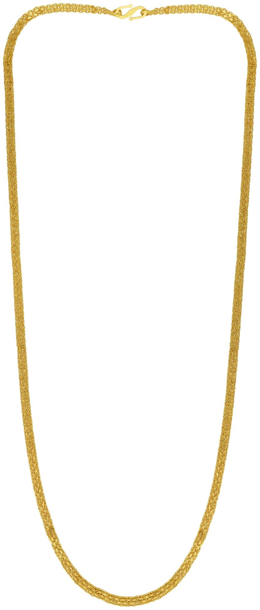 

Memoir Gold plated Brass flat chain design light weight Fashion necklace chain Women