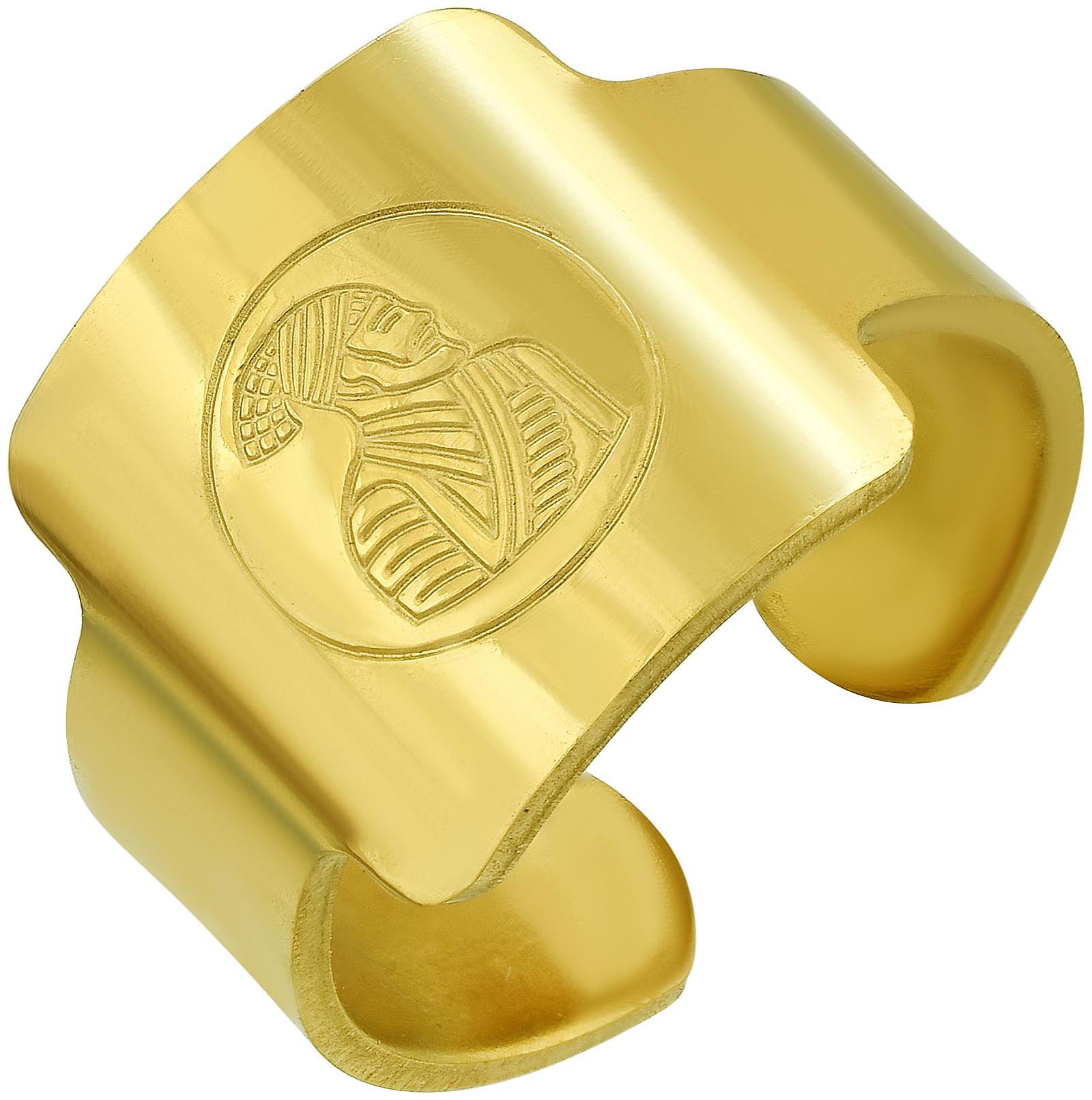 

Memoir Gold plated brass SHIVAJI Fashion finger free size ring Men free size